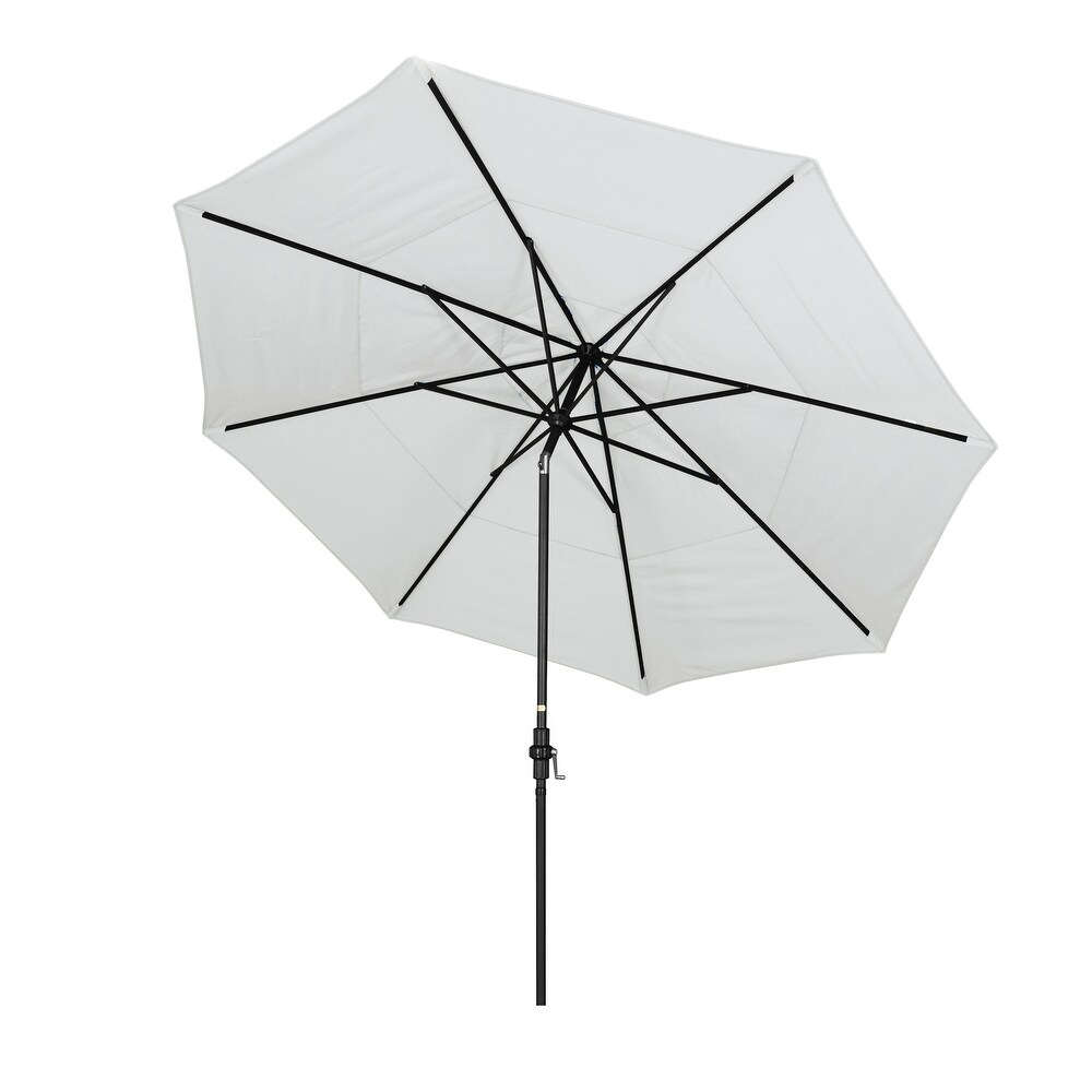 California Umbrella 11 Foot Round Aluminum  Crank Open Collar Tilt Patio Umbrella  Sunbrella Fabric