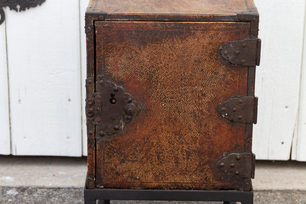 19th Century Leather Tansu Side Table   Rustic   Side Tables And End Tables   by De cor  Houzz