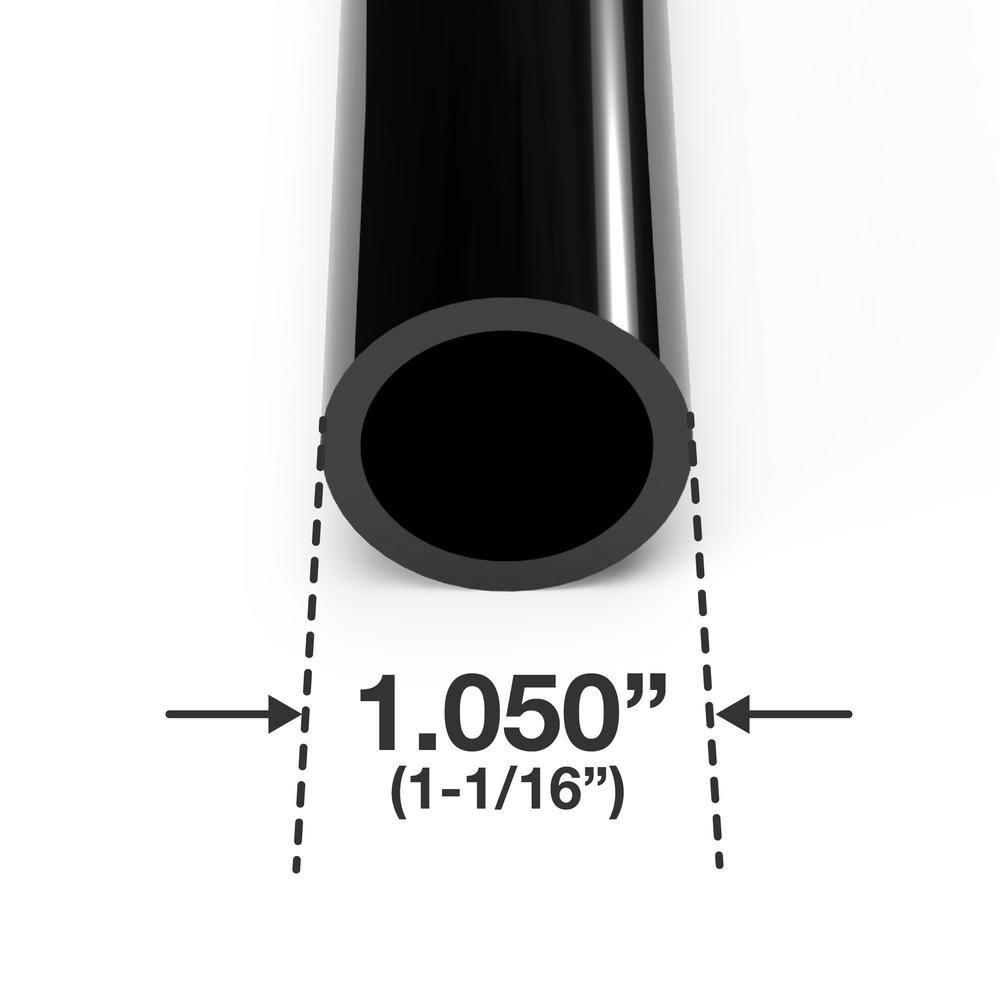 Formufit 34 in. x 5 ft. Furniture Grade Schedule 40 PVC Pipe in Black (2-Pack) P034FGP-BK-5x2