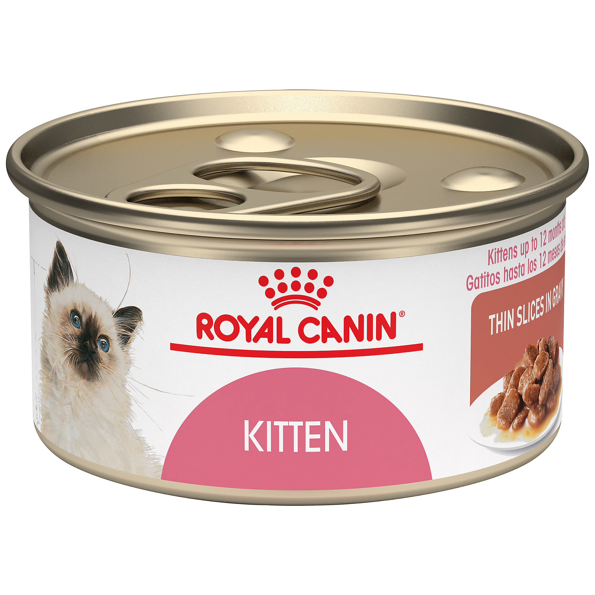 Royal Canin Feline Health Nutrition Kitten Thin Slices in Gravy Canned Cat Food， 3 oz.， Case of 24