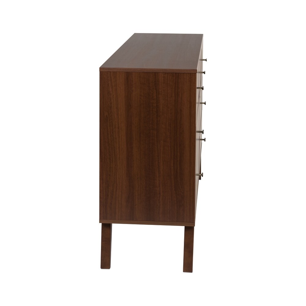 Prepac Milo Mid Century Modern 7 Drawer Double Dresser for Bedroom  Chest of Drawers  Contemporary Bedroom Furniture