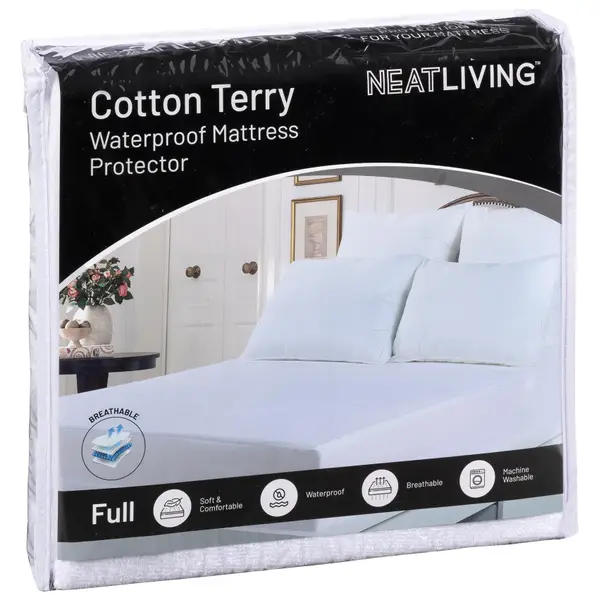 Neat-Living Full Size Cotton Terry Waterproof Mattress Protector