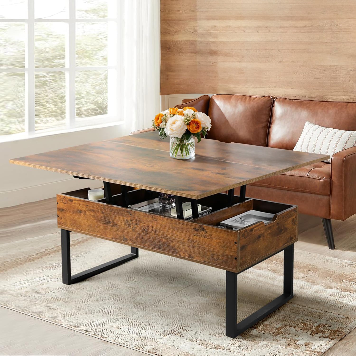 Lift Top Coffee Table Modern Lift Dining Table 3 in 1 with Storage