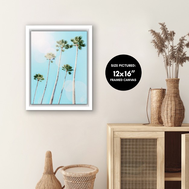 Americanflat Summer Palms By Gal Design Floating Canvas Frame Modern Wall Art Decor