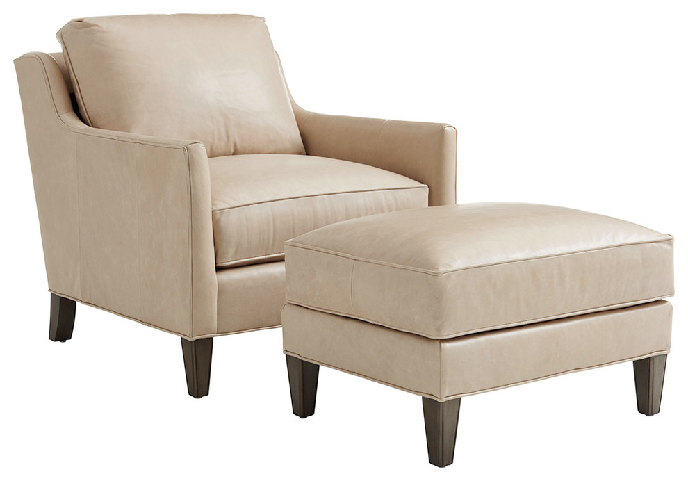 Turin Leather Chair   Transitional   Armchairs And Accent Chairs   by Lexington Home Brands  Houzz