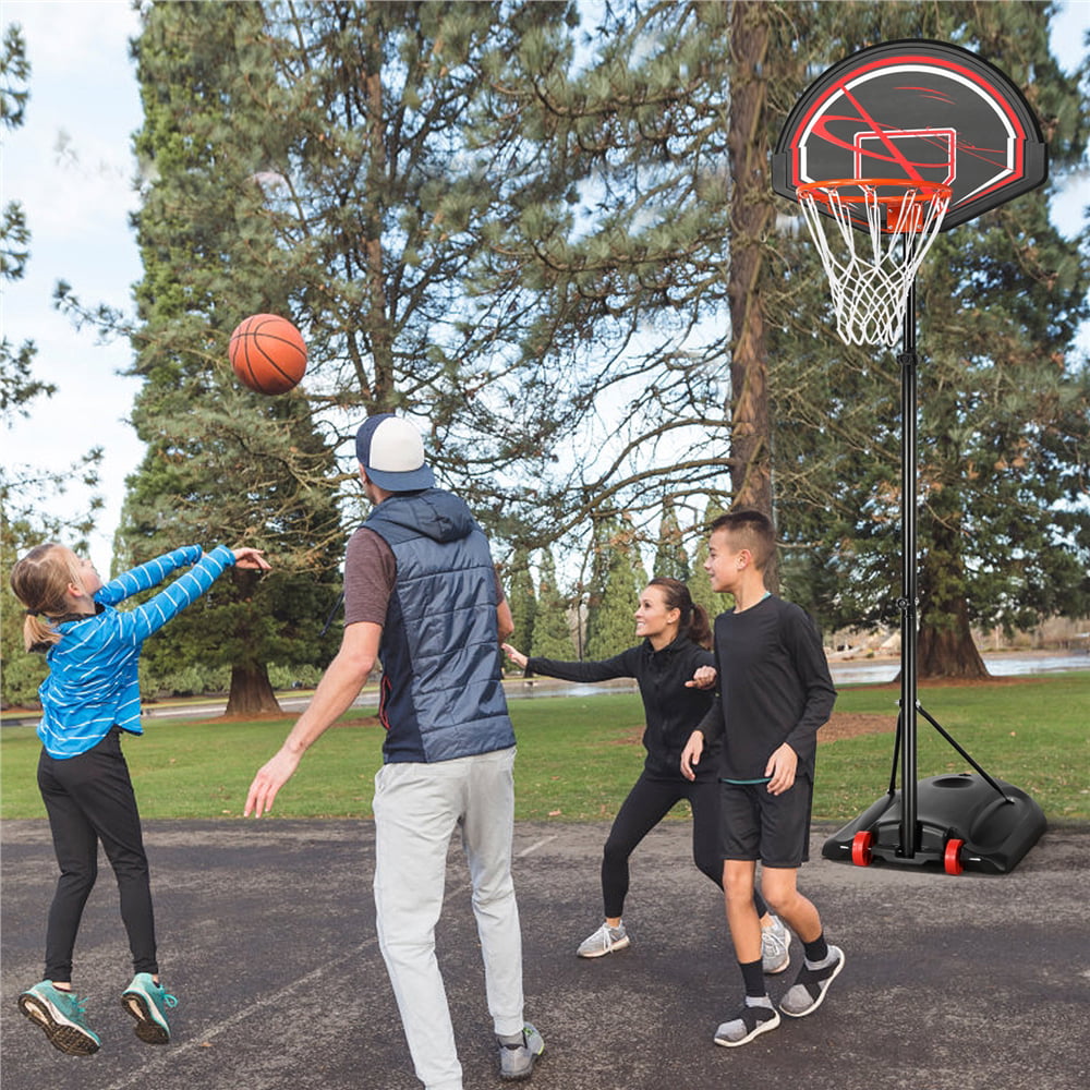 Topeakmart 7-9ft Youth Adjustable Height Basketball Hoop System for Outdoors