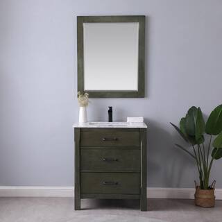 Altair Maribella 30 in. Bath Vanity in Rust Black with Carrara Marble Vanity Top in White with White Basin 535030-RL-CA-NM