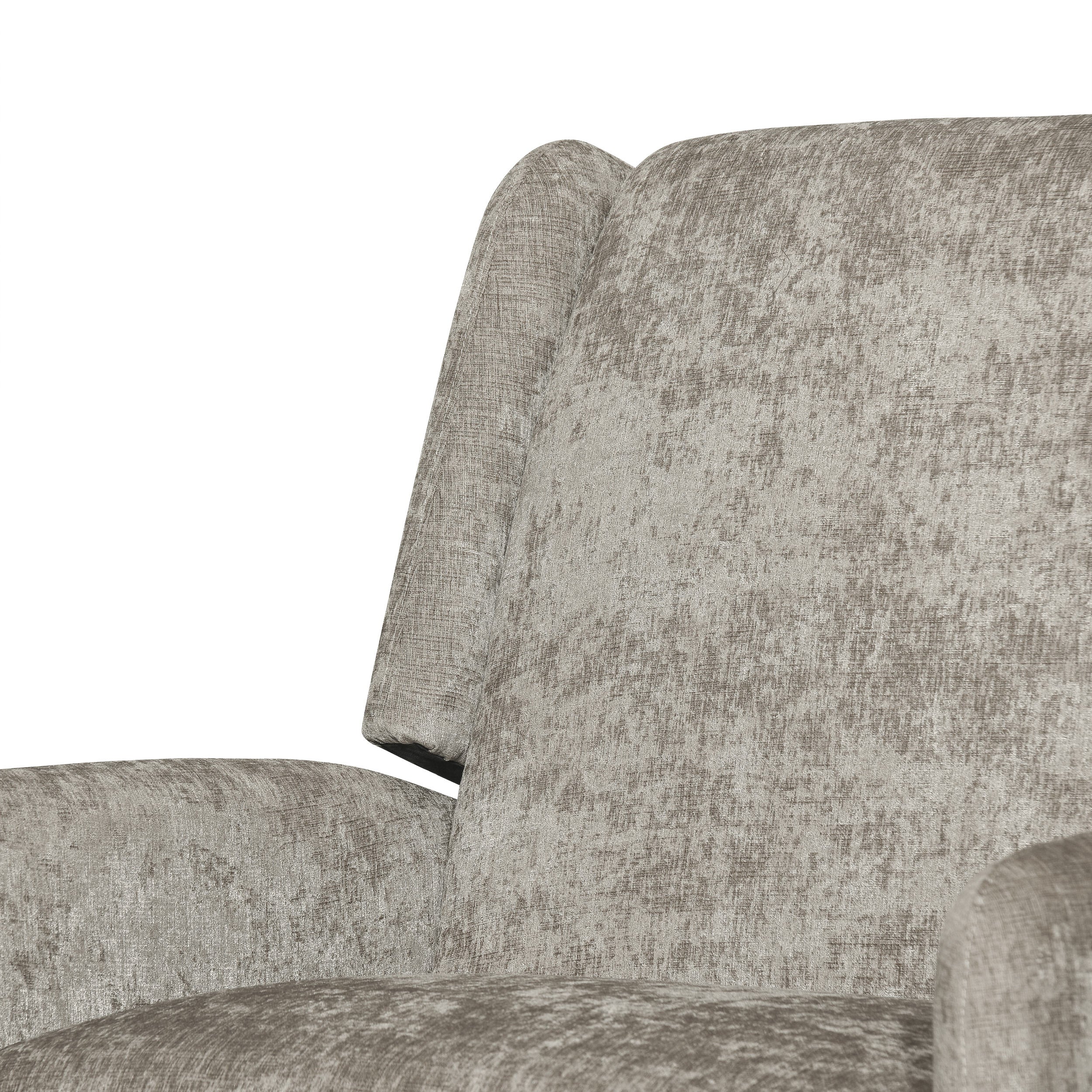 Rockney Contemporary Oversized Fabric Pushback Recliner