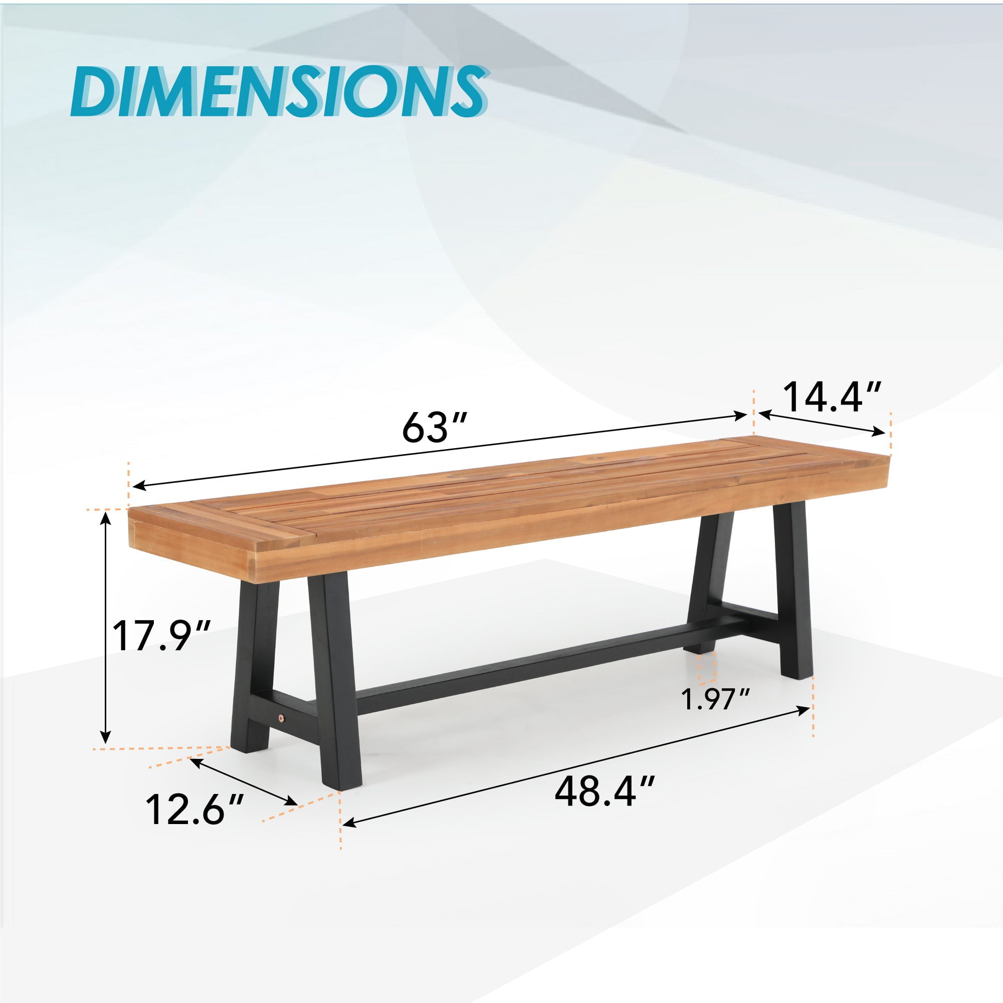 Sophia & William 63”Outdoor Acacia Wooden Garden Bench