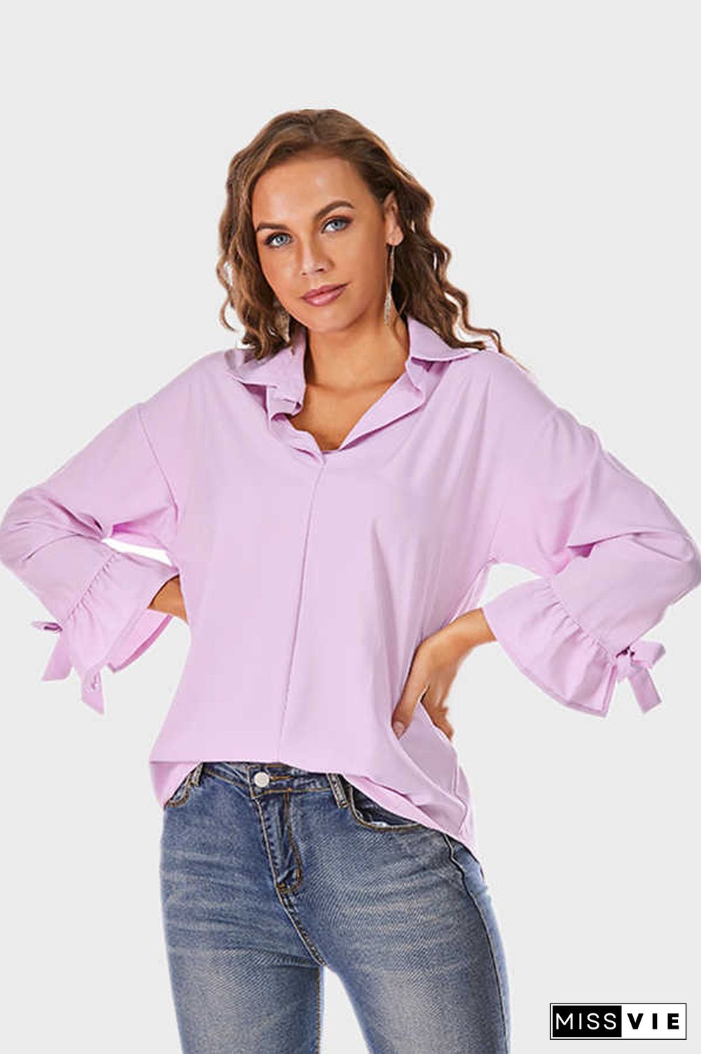 Fashion Casual Loose Solid Color Shirt