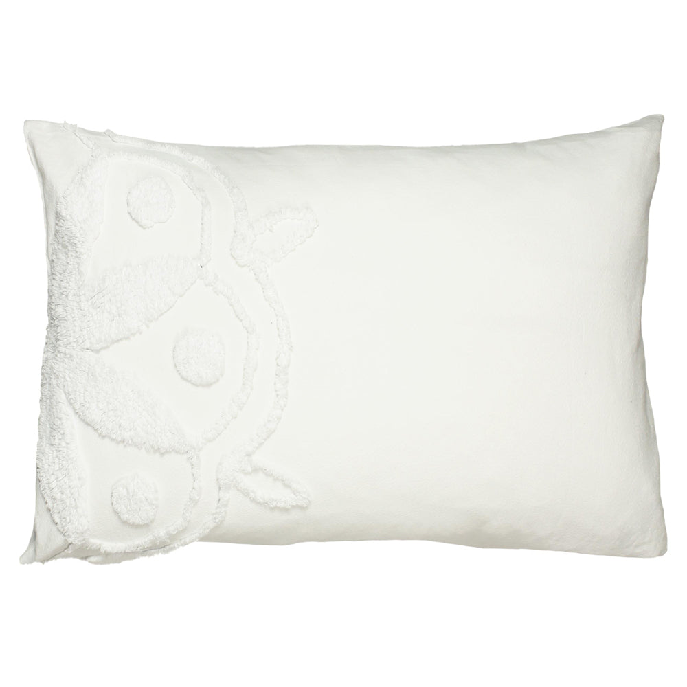 ManishaWhiteMedallionTuftedPillowcaseWhiteLinenHouse