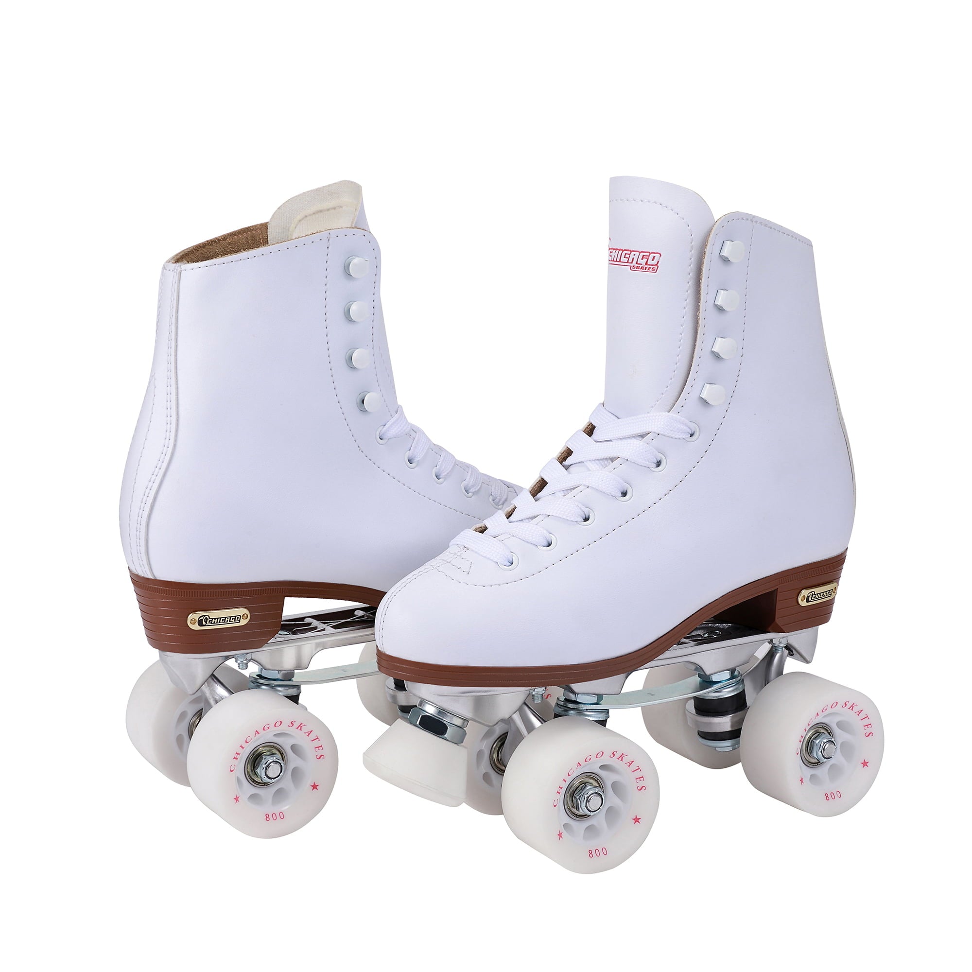 Chicago Ladies Deluxe Quad Roller Skate White Classic Rink, Size 6