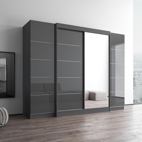 Aria 2D-EXEX Wardrobe with 1 Mirror - - 37844243