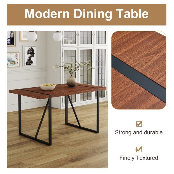 Industrial Rectangular MDF Dining Table for Desks，Kitchens，Patios，Dining rooms