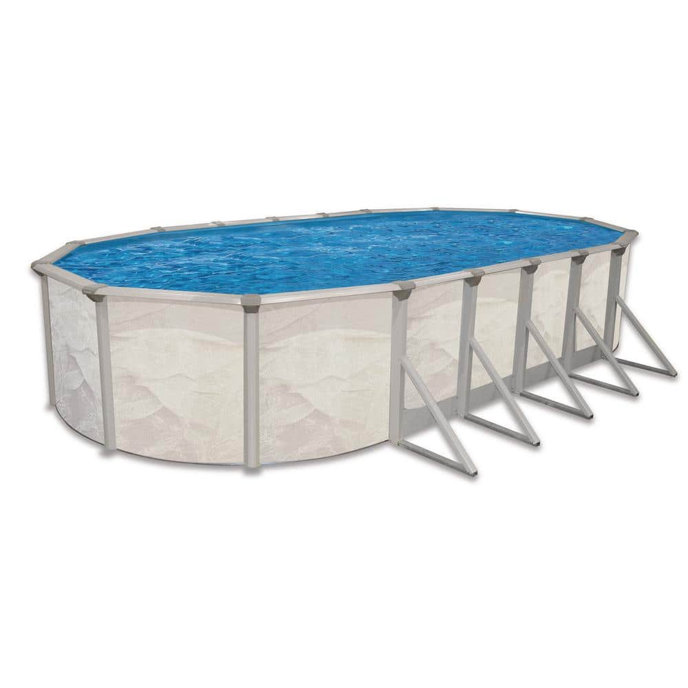 AQUARIAN Independence 12 ft. x 24 ft. Oval 52 in. D Above Ground Hard Sided Pool Package PURBCH122452HD5