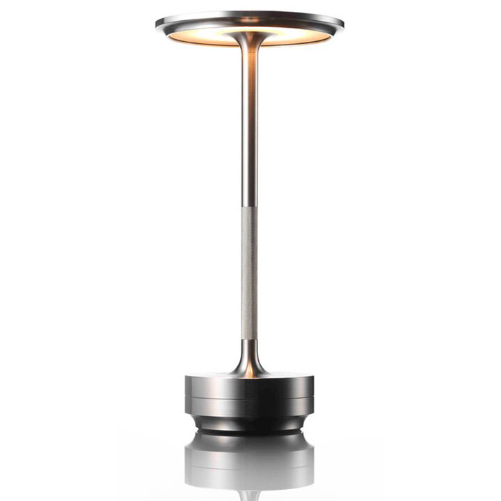 Metallic Cordless Table Lamp – Dimmable & Rechargeable Waterproof Desk Light