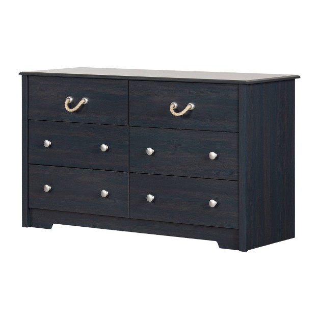 Aviron 6 Drawer Double Kids x27 Dresser Blueberry South Shore