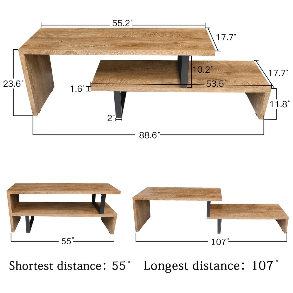 Modern Vintage 2 Tier DIY Free Adjustable TV Stand