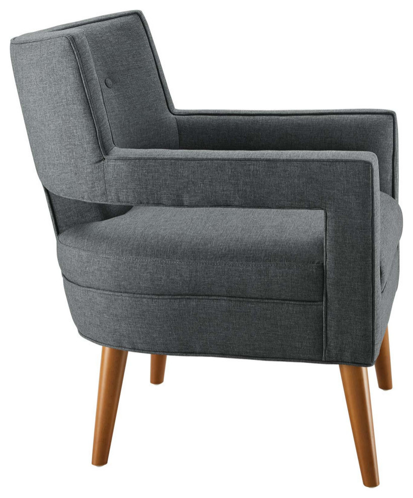 Eliana Grey Upholstered Fabric Armchair   Midcentury   Armchairs And Accent Chairs   by Virgil Stanis Design  Houzz