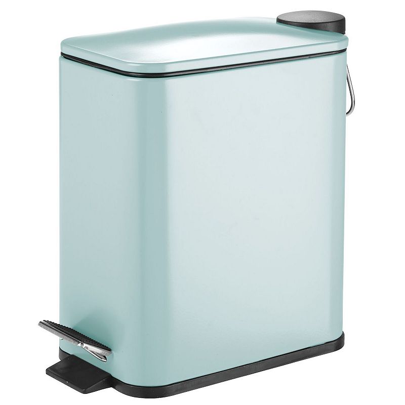 mDesign 5L Slim Metal Step Trash Can with Lid/Liner Bucket