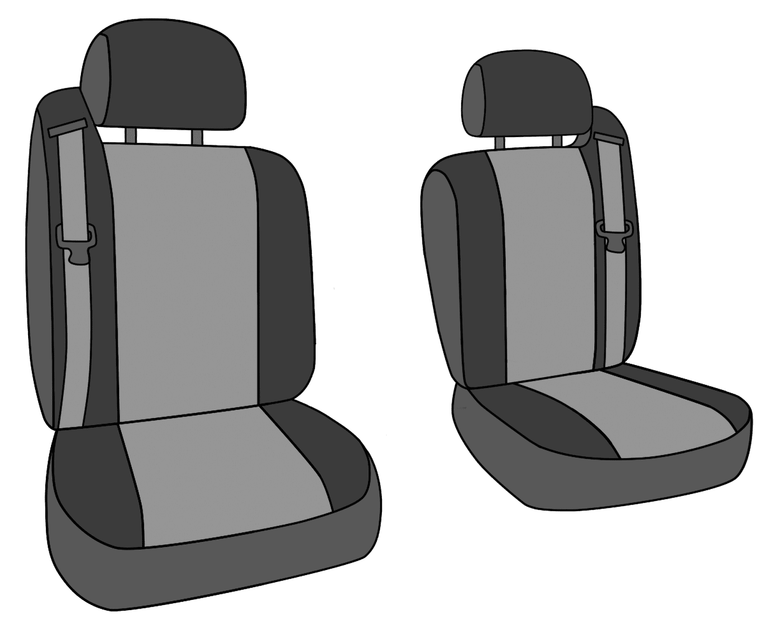 CalTrend Front Neo Seat Covers for 2004-2008 Ford F-150|Lincoln Mark LT - FD260-01NA Black Insert and Trim