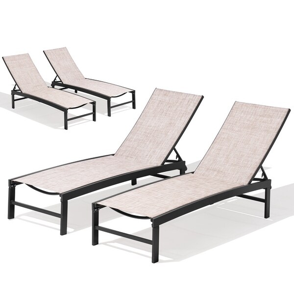 Pellebant Outdoor Patio Adjustable Chaise Lounge Chairs