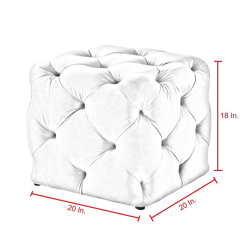 Cecil 1pc Ottoman Tufted Allover