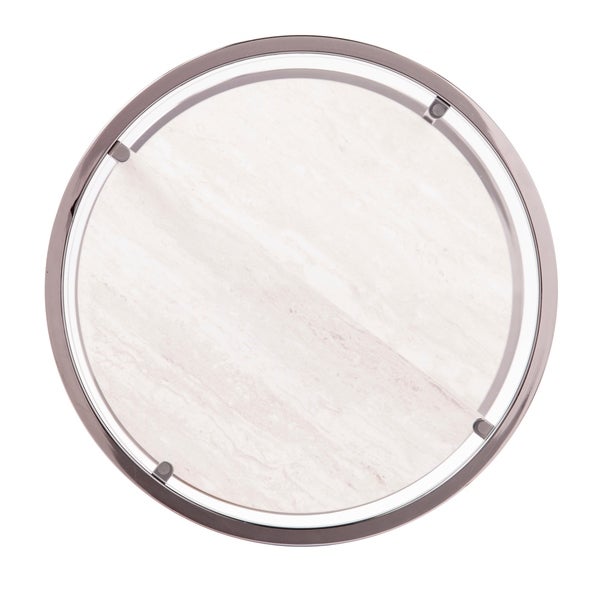 SEI Furniture Lindale Round Side Table w/ Faux Stone