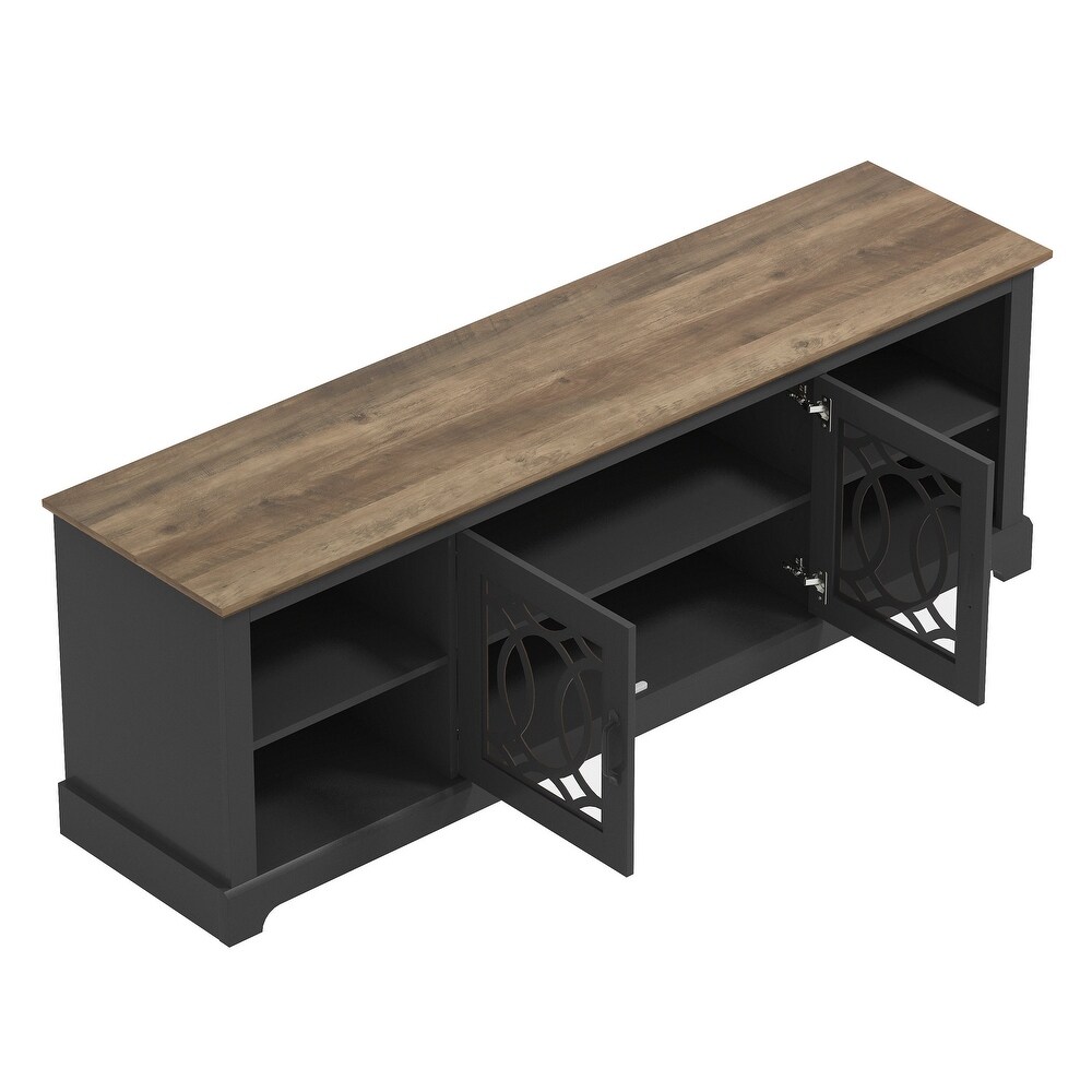 GALANO Raccon 68.2 in. Oak 2 Door TV Stand for TVs up to 75 in.   68.2\