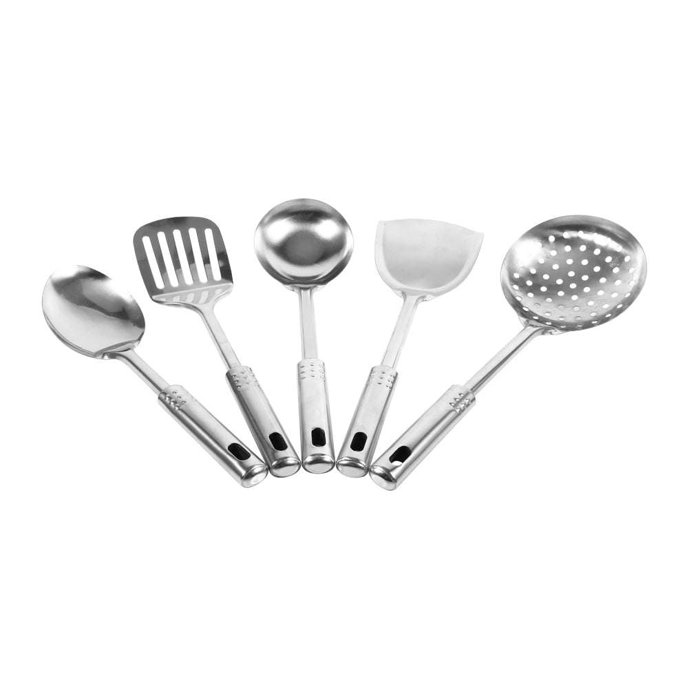 Ashata 5Pcs Multi-functional Kitchen Utensil Set Stainless Steel Spoons Shovel Spatula Cooking Tools , Stainless Steel Kitchen Tool Set,Kitchen Utensil Set