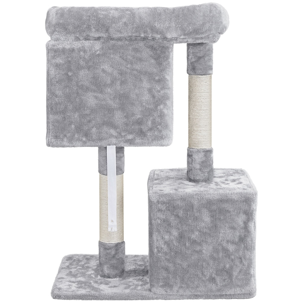 Yaheetech 33.5inch Multilevel Cat Tree House with Scratching Posts Basket Perch Platform for Small Medium Cats， Light Gray