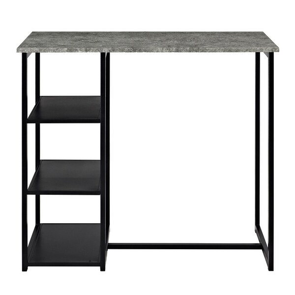 3-Piece Metal Pub Set with Faux Concrete Top