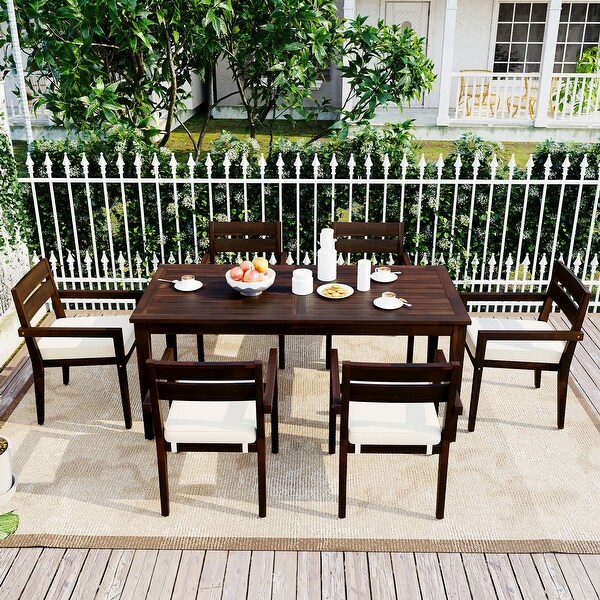 Acacia Wood Outdoor Dining Table And Chairs