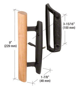 CRL C1131 Wood/Black Mortise Style Handle 3 15/16...