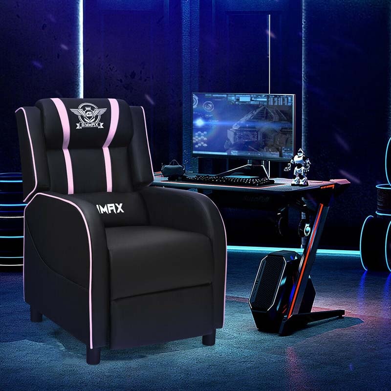 Massage Gaming Recliner Chair with Footrest, Racing Style Gaming Sofa, Lounge Sofa, PU Leather Single Sofa, Home Theater Seat