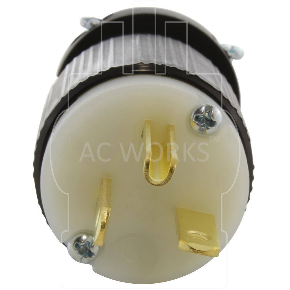 AC WORKS 20 Amp 250-Volt NEMA 6-20P 3-Prong Industrial Grade Have Duty Male Plug AS620P