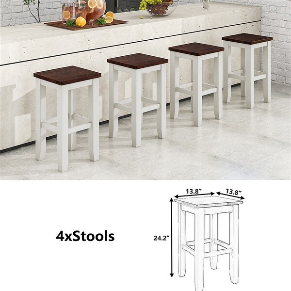 Counter Height Dining Stools with Footrest Set of 4