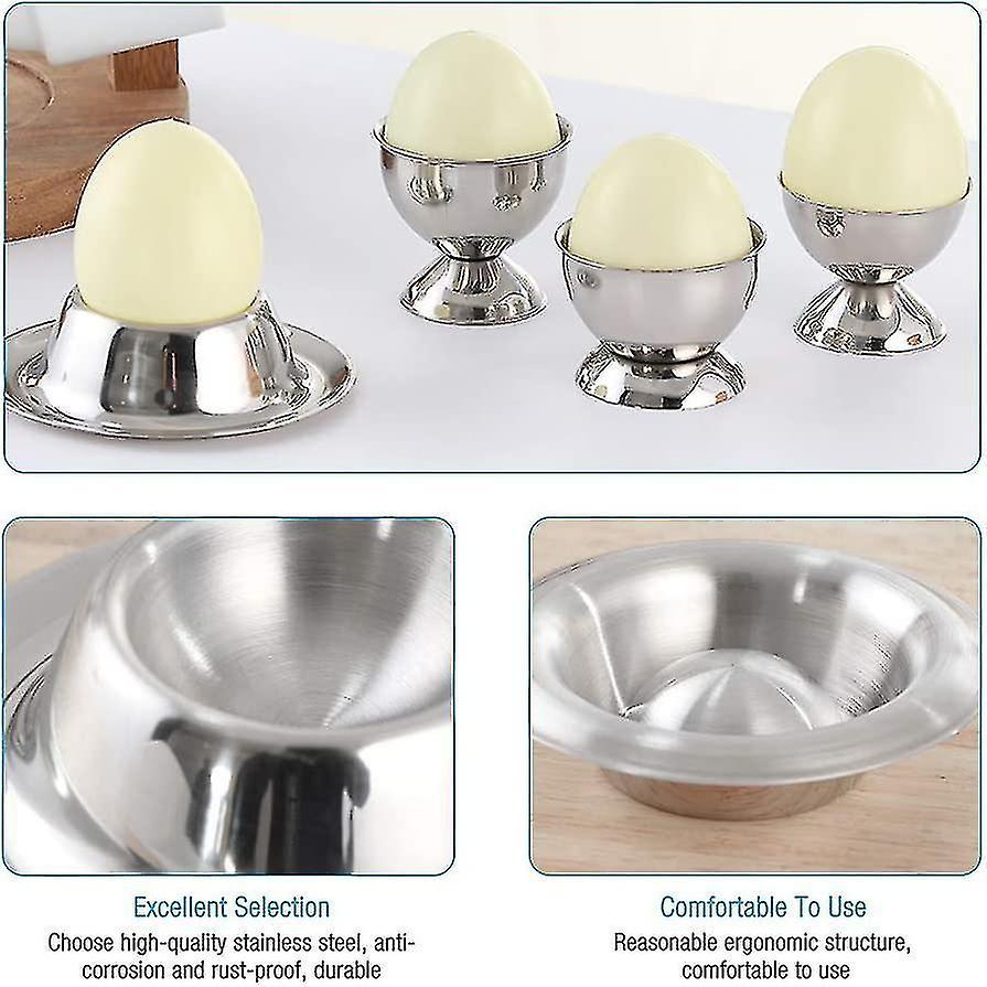 Stainless Steel Egg Cup Egg Holder Set Of 6 Egg Cup Set Polished Stackable