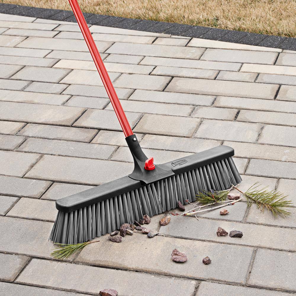 Libman 24 in. Rough Sweep Push Broom Set Clamp-Style 879