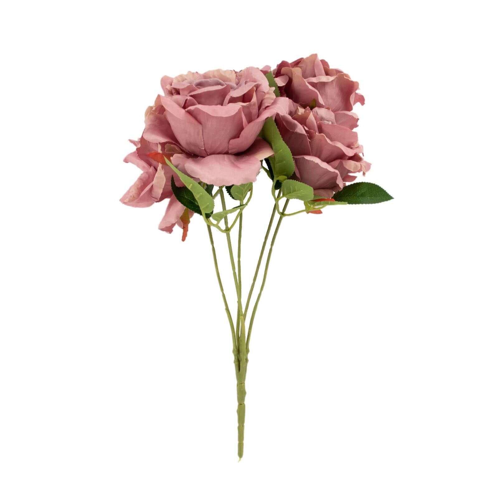 2 Bushes Dusty Rose Premium Silk Jumbo Rose Flower Bouquet, High Quality Artificial Wedding Floral Arrangements 17