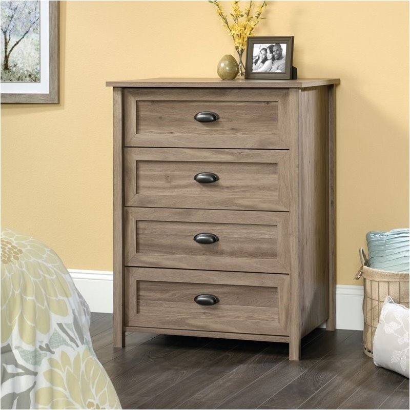 Pemberly Row 4 Drawer Chest in Salt Oak