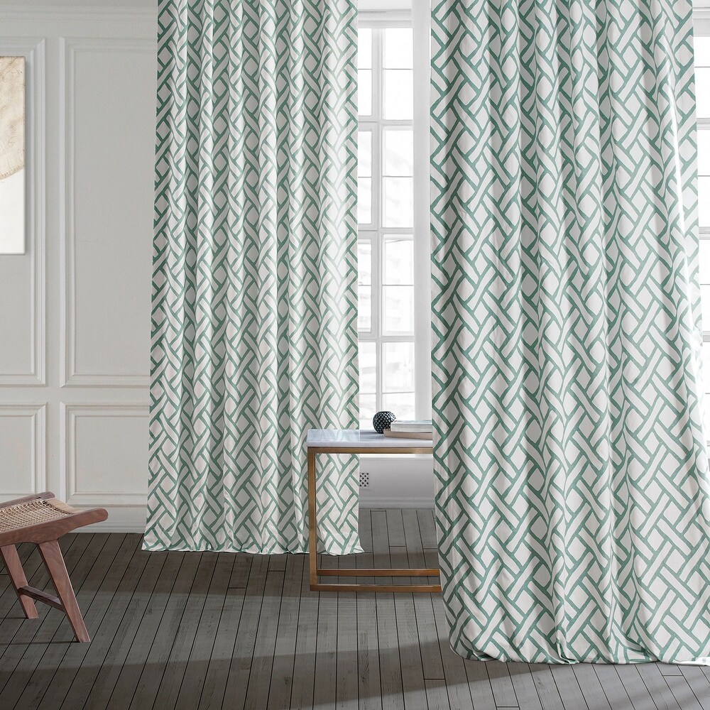 Exclusive Fabrics Garden Path Printed Cotton Curtain (1 Panel)