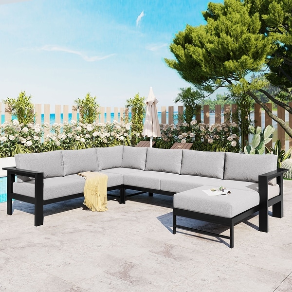 5 Pieces Outdoor Ushaped Sectional Sofa Set