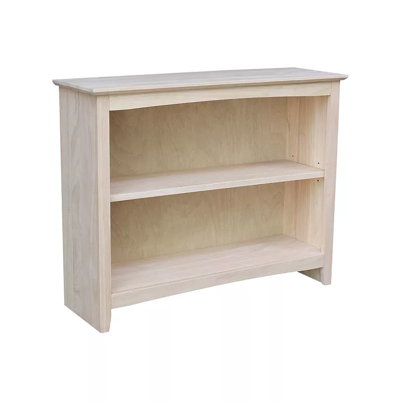 International Concepts Shaker Unfinished 2-Shelf Bookcase