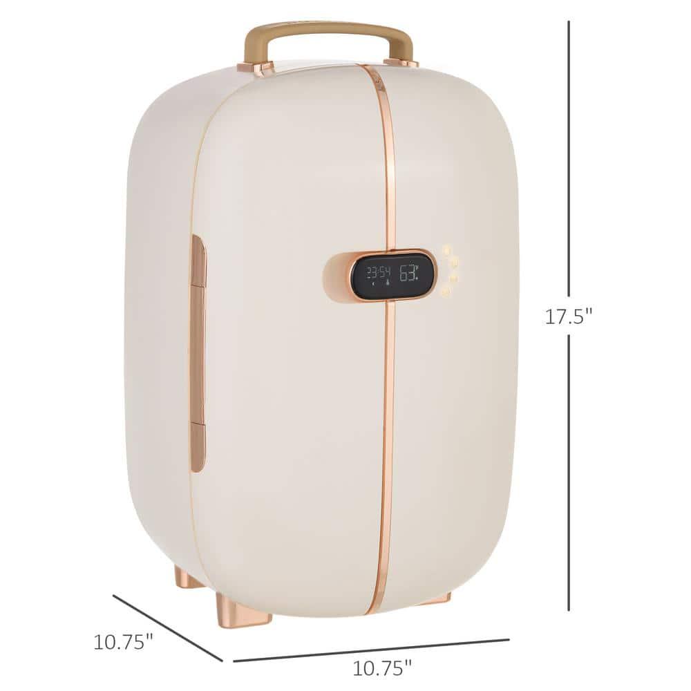 HOMCOM Portable Professional Skincare Mini Fridge in White with 12L Cooler and Warmer Beauty