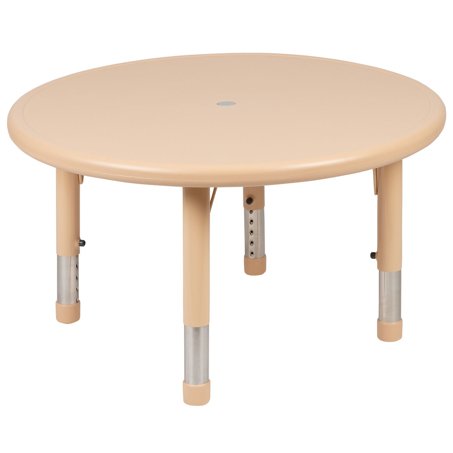 Flash Furniture Emmy 33'' Round Plastic Adjustable Activity Table Set with 2 Chairs