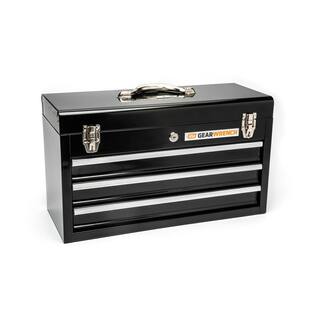 GEARWRENCH 20 in. Black Powder Coated Steel 3-Drawer Portable Locking Tool Box 83151