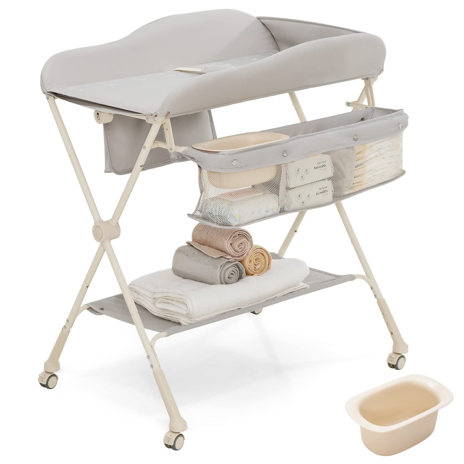 Costzon Portable Baby Changing Table, Foldable Diaper Changing Station