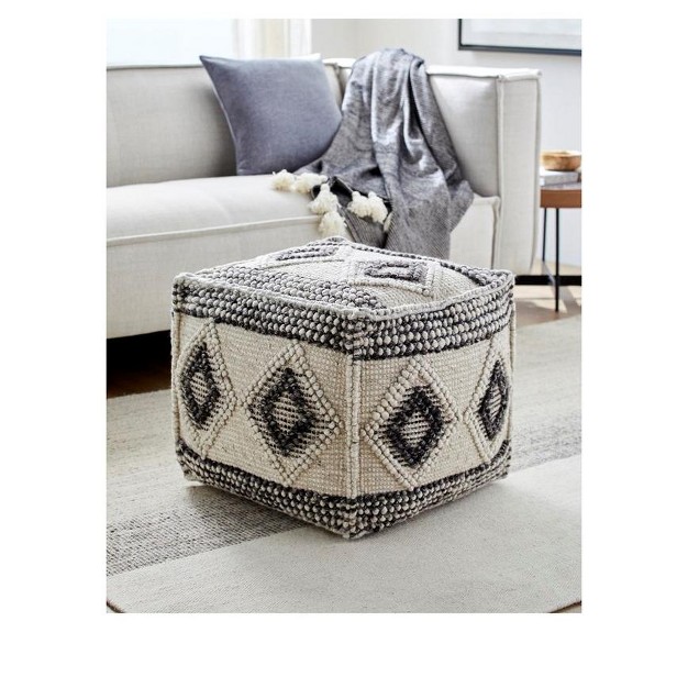 Mark amp Day Langschlag 18 quot h X 18 quot w X 18 quot d Bohemian global Black Pouf