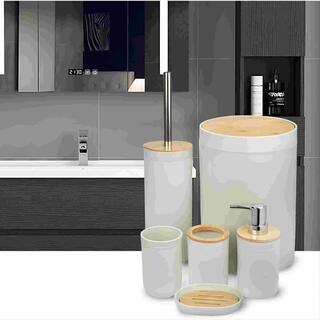 Dyiom Plastic 7 Pieces Bamboo Bathroom Accessories Sets 1268367411